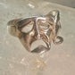 comedy tragedy ring mask theatre band size 5.50 sterling silver women