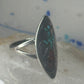 Long Kachina Ring Turquoise coral chip size 8 sterling silver women men