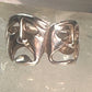 comedy tragedy ring mask theatre band size 5.50 sterling silver women