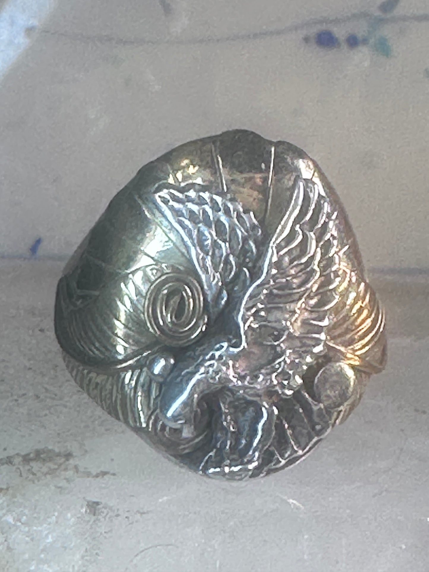 Navajo Ring Eagle band size 10.7 southwest sterling silver women men