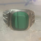 Malachite ring Mexico band size 12 sterling silver women men