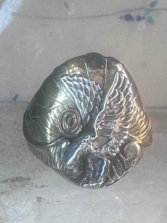 Navajo Ring Eagle band size 10.7 southwest sterling silver women men