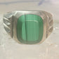 Malachite ring Mexico band size 12 sterling silver women men