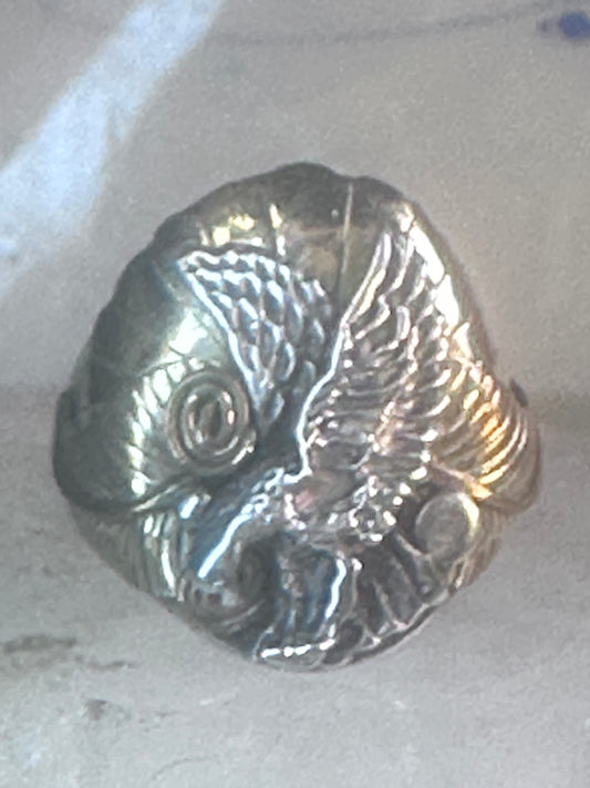Navajo Ring Eagle band size 10.7 southwest sterling silver women men