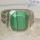 Malachite ring Mexico band size 12 sterling silver women men