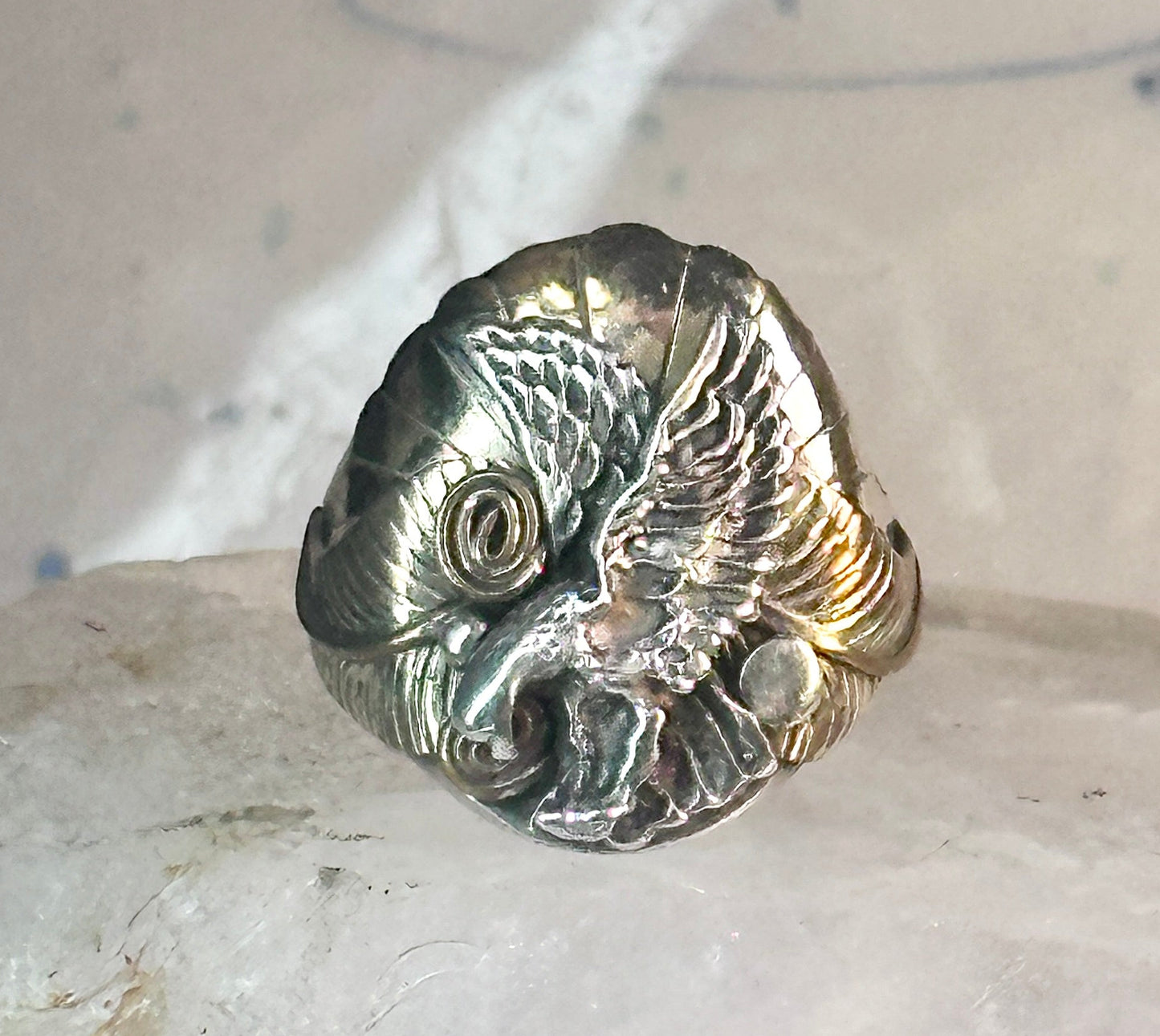 Navajo Ring Eagle band size 10.7 southwest sterling silver women men
