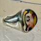 Eric Grossbardt ring face band cubist MOP Coral size 7.75 sterling silver women