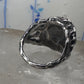 Brutalist face ring figurative band handmade size 6.50 sterling silver women