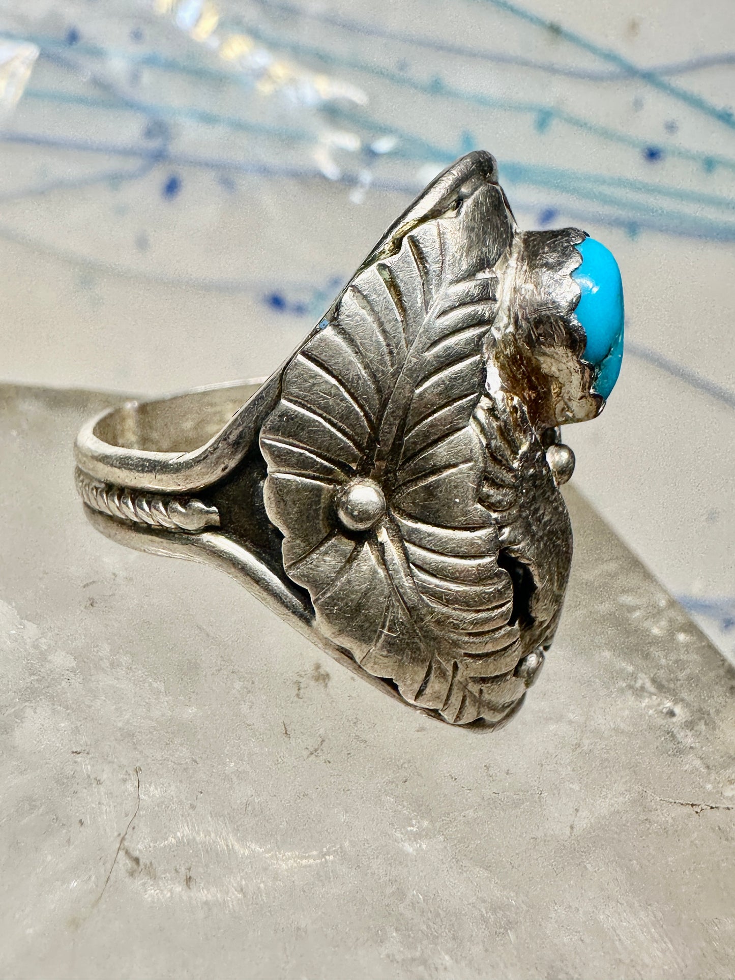 Navajo ring size 14.25 Eagle Turquoise Native American sterling silver