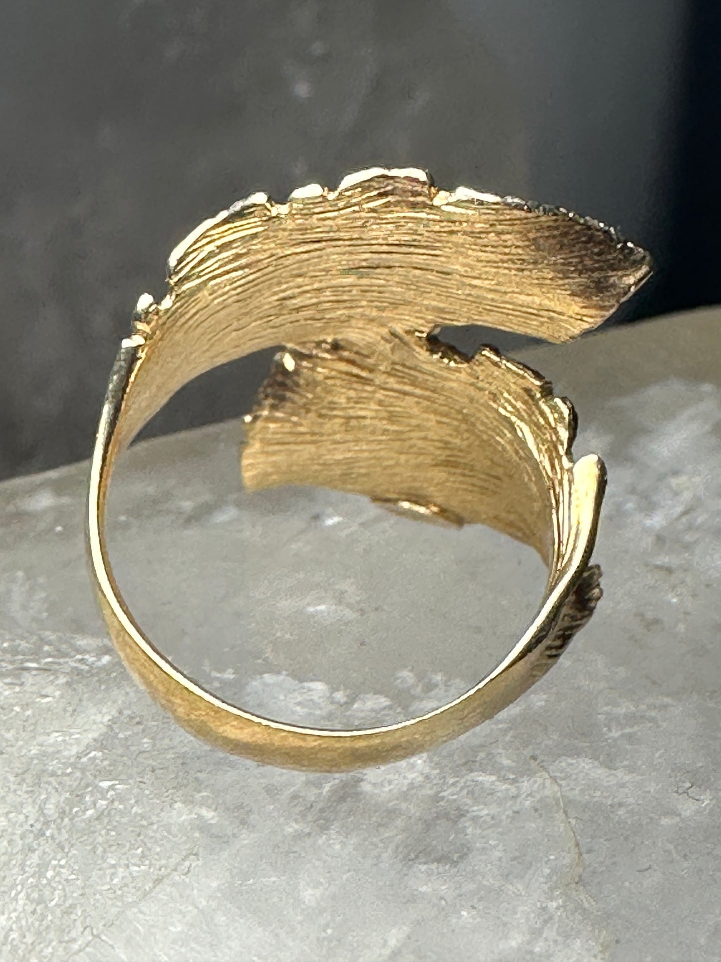 Leaf ring unknown gold overlay size 7.75 sterling silver women wrap band