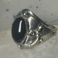 Navajo ring onyx leaves band size 15 sterling silver men women