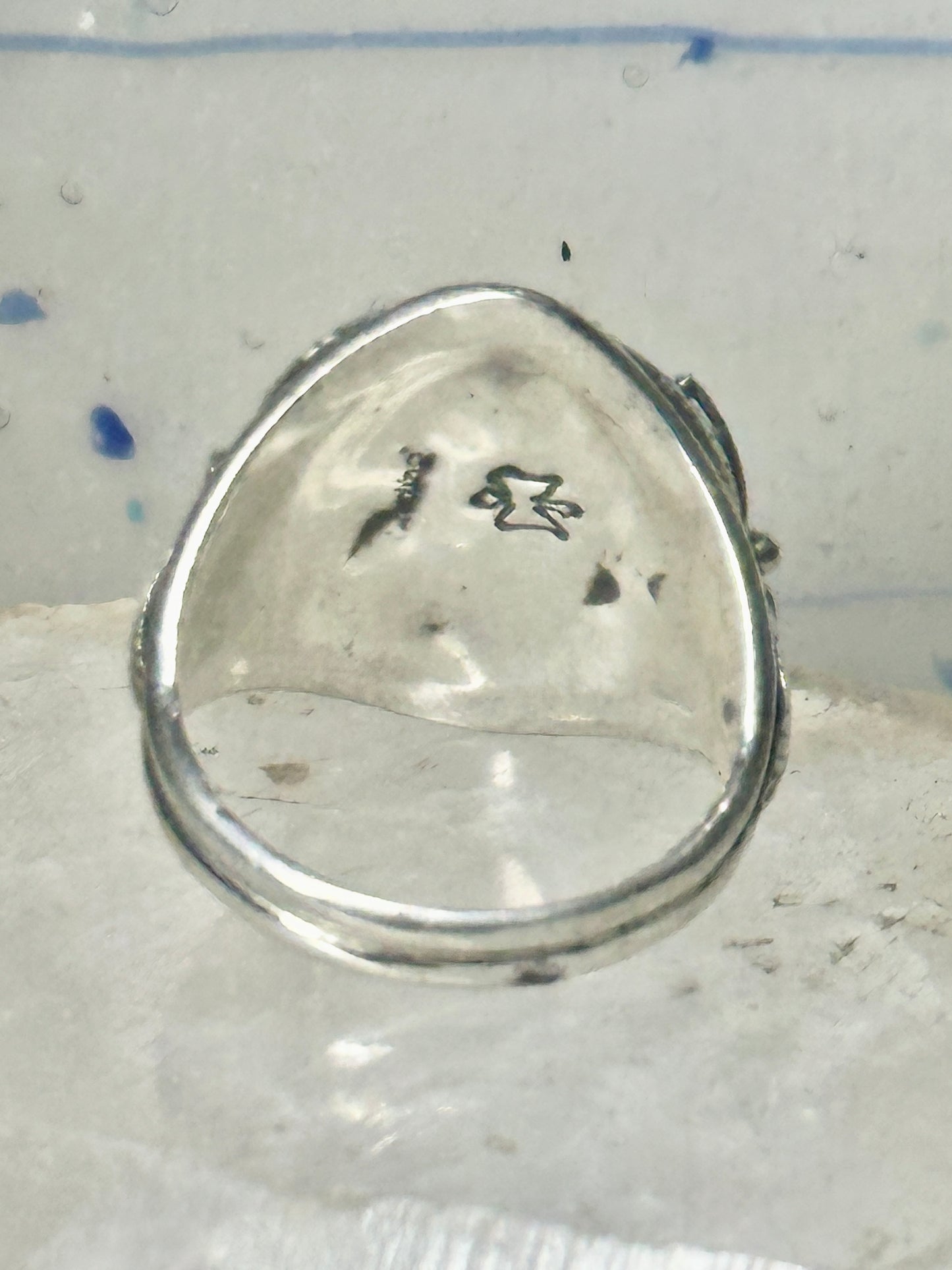 Navajo ring onyx leaves band size 15 sterling silver men women