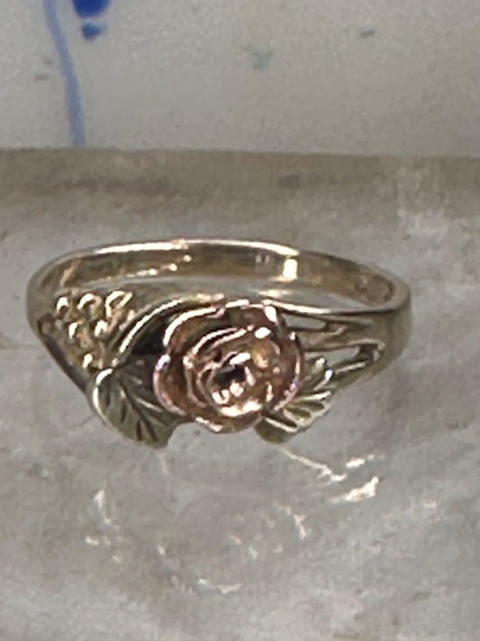 Black Hills Gold ring rose band size 4.75 10K Valentine women girls