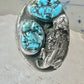 Turquoise ring size 10.50 Jerry Roan Navajo sterling silver women men