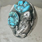 Turquoise ring size 10.50 Jerry Roan Navajo sterling silver women men