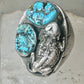 Turquoise ring size 10.50 Jerry Roan Navajo sterling silver women men