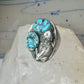 Turquoise ring size 10.50 Jerry Roan Navajo sterling silver women men