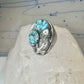 Turquoise ring size 10.50 Jerry Roan Navajo sterling silver women men