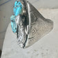 Turquoise ring size 10.50 Jerry Roan Navajo sterling silver women men