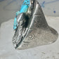 Turquoise ring size 10.50 Jerry Roan Navajo sterling silver women men