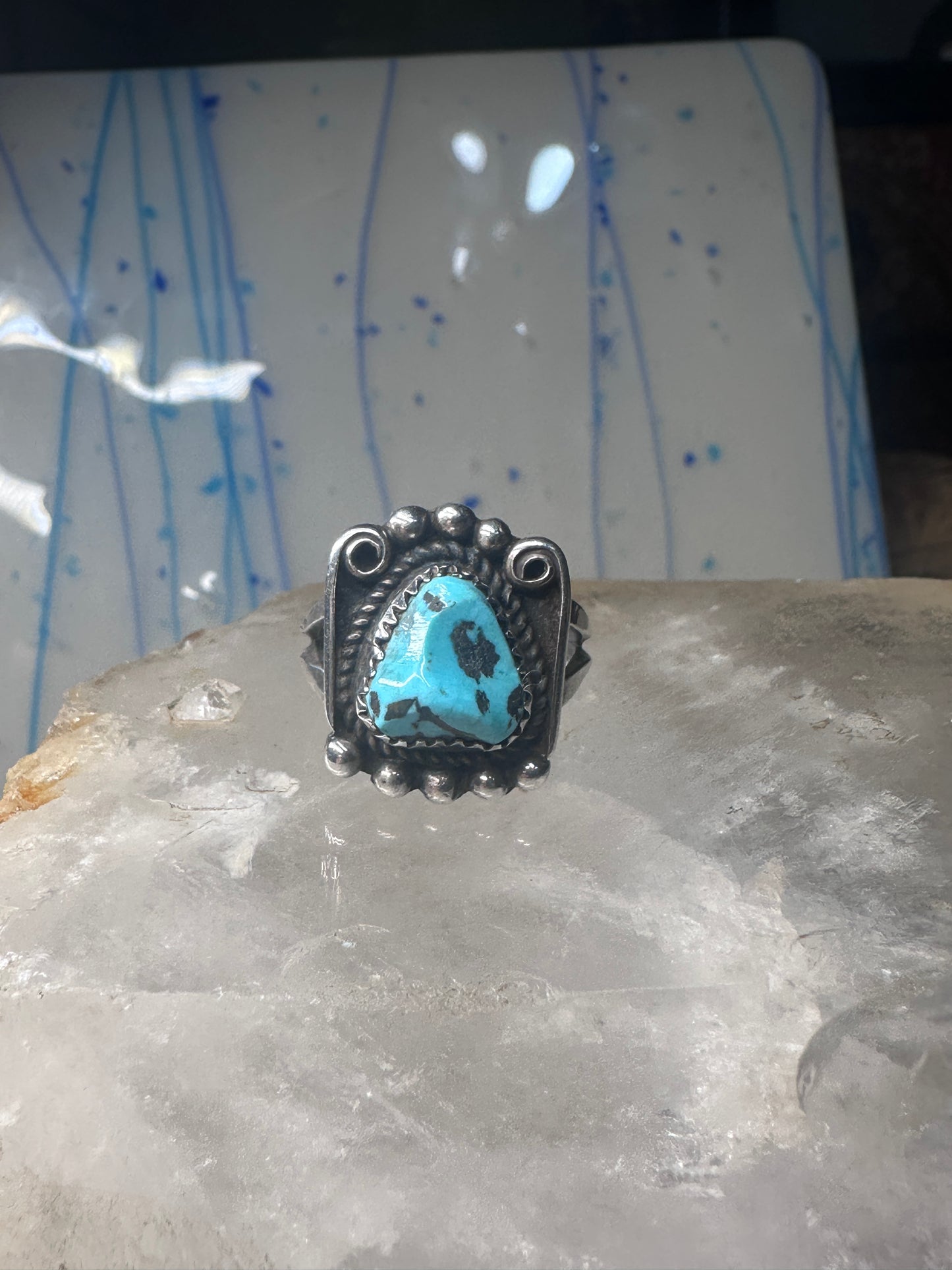 Navajo ring Turquoise size 8.50 sterling silver women