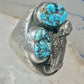 Turquoise ring size 10.50 Jerry Roan Navajo sterling silver women men