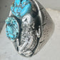 Turquoise ring size 10.50 Jerry Roan Navajo sterling silver women men