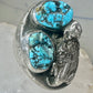 Turquoise ring size 10.50 Jerry Roan Navajo sterling silver women men