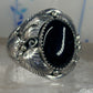 Navajo ring onyx band size 14.75 sterling silver men