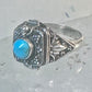 Vintage poison ring turquoise boho size 7.75 sterling silver women girls