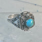 Vintage poison ring turquoise boho size 7.75 sterling silver women girls