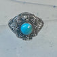 Vintage poison ring turquoise boho size 7.75 sterling silver women girls