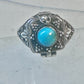 Vintage poison ring turquoise boho size 7.75 sterling silver women girls