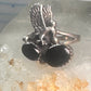 Vintage eagle southwest onyx ring animal band size 5.5 sterling silver women