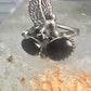 Vintage eagle southwest onyx ring animal band size 5.5 sterling silver women