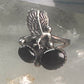 Vintage eagle southwest onyx ring animal band size 5.5 sterling silver women