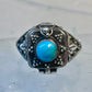 Vintage poison ring turquoise boho size 7.75 sterling silver women girls
