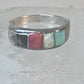 Vintage Zuni ring turquoise  multi gemstone size 9.25 sterling silver women men