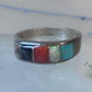 Vintage Zuni ring turquoise  multi gemstone size 9.25 sterling silver women men