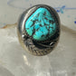 Navajo ring Turquoise heavy band size 10.75 sterling silver women men