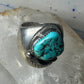 Navajo ring Turquoise heavy band size 10.75 sterling silver women men