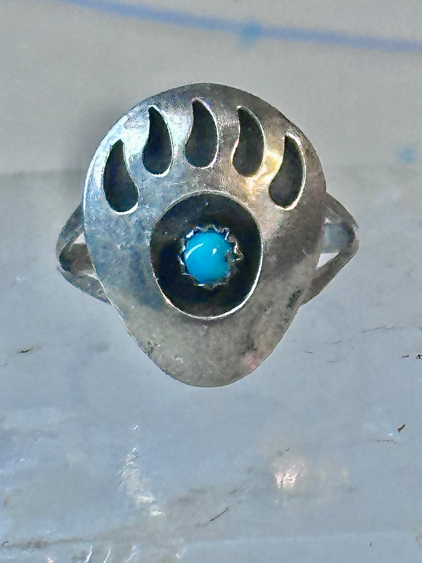 Navajo bear ring size 4.50 sterling silver pinky women girls