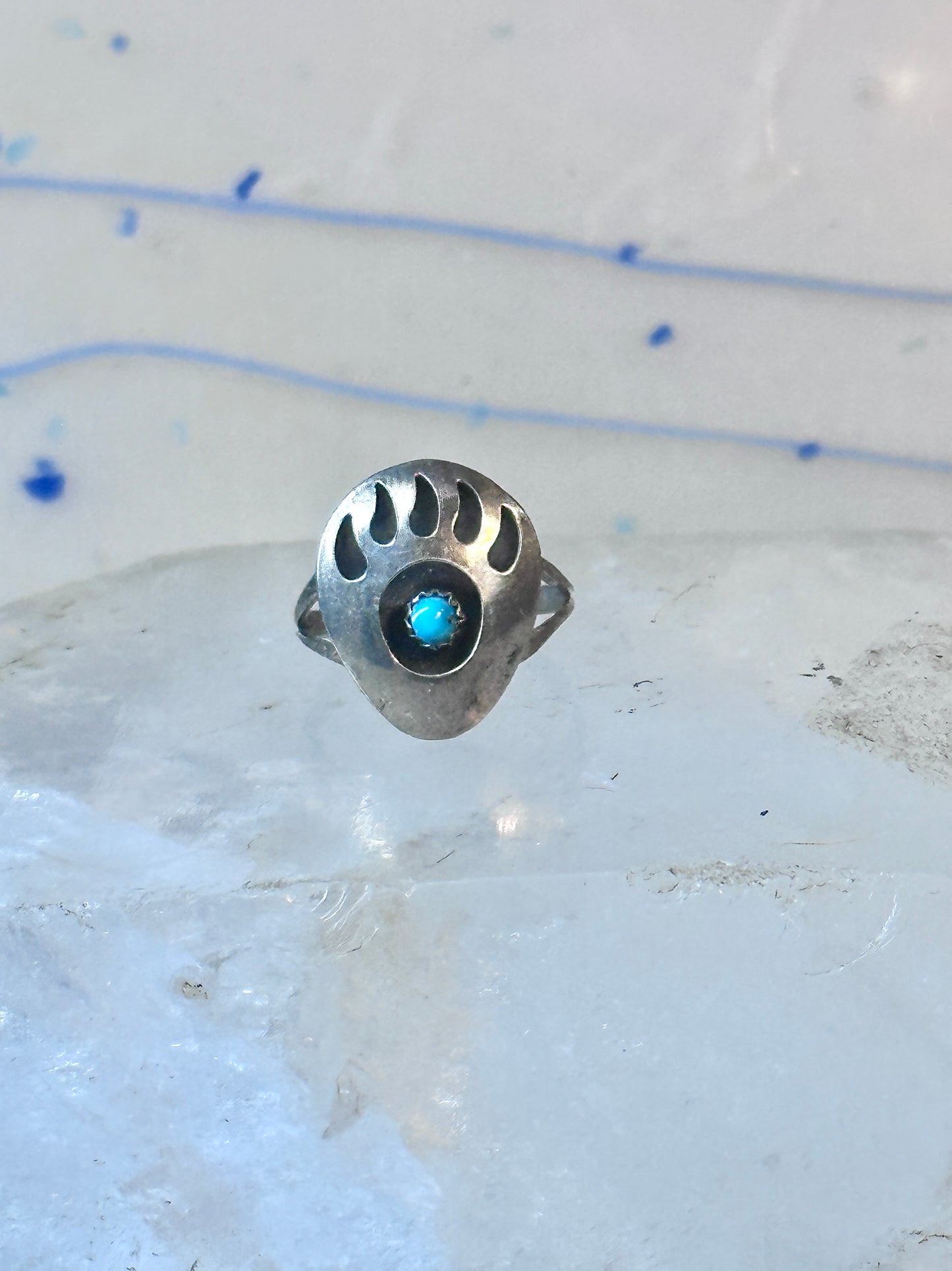 Navajo bear ring size 4.50 sterling silver pinky women girls