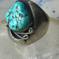 Navajo ring Turquoise heavy band size 10.75 sterling silver women men