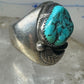 Navajo ring Turquoise heavy band size 10.75 sterling silver women men