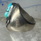 Navajo ring Turquoise heavy band size 10.75 sterling silver women men