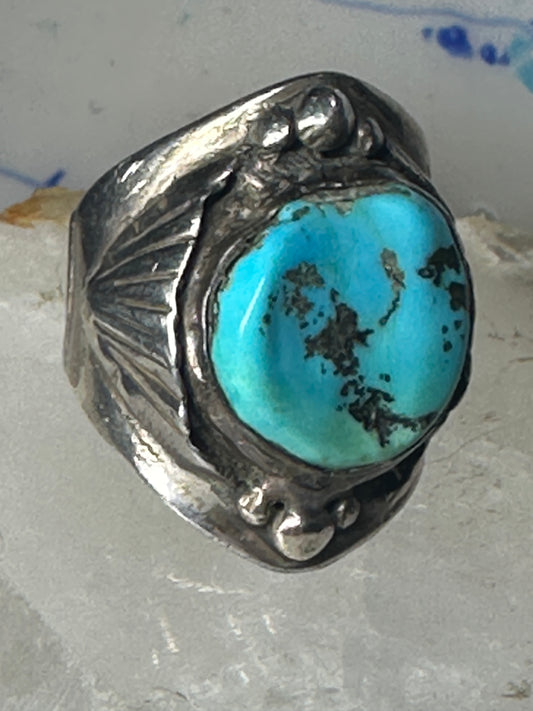 Navajo ring Turquoise heavy band size 10 sterling silver women men