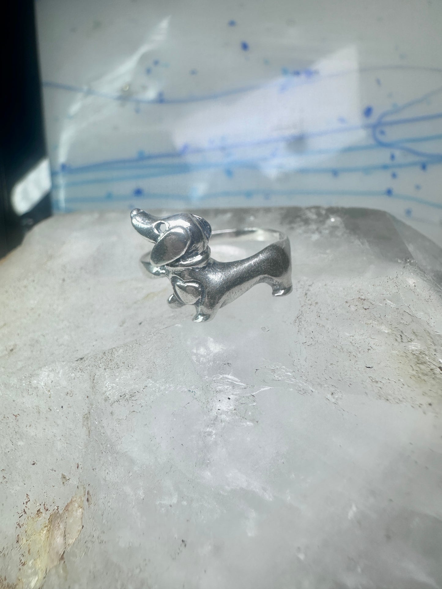 Dachshund Ring vintage mini dachshund heart size 6.75 sterling silver women girls