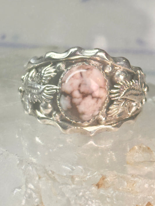 Navajo Eagle ring Wild Horse turquoise size 14.50 sterling silver men signed RB