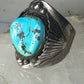 Navajo ring Turquoise heavy band size 10 sterling silver women men